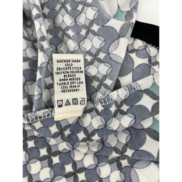 Max Studio sleeveless asymmetrical top small blue geo - Picture 8 of 10